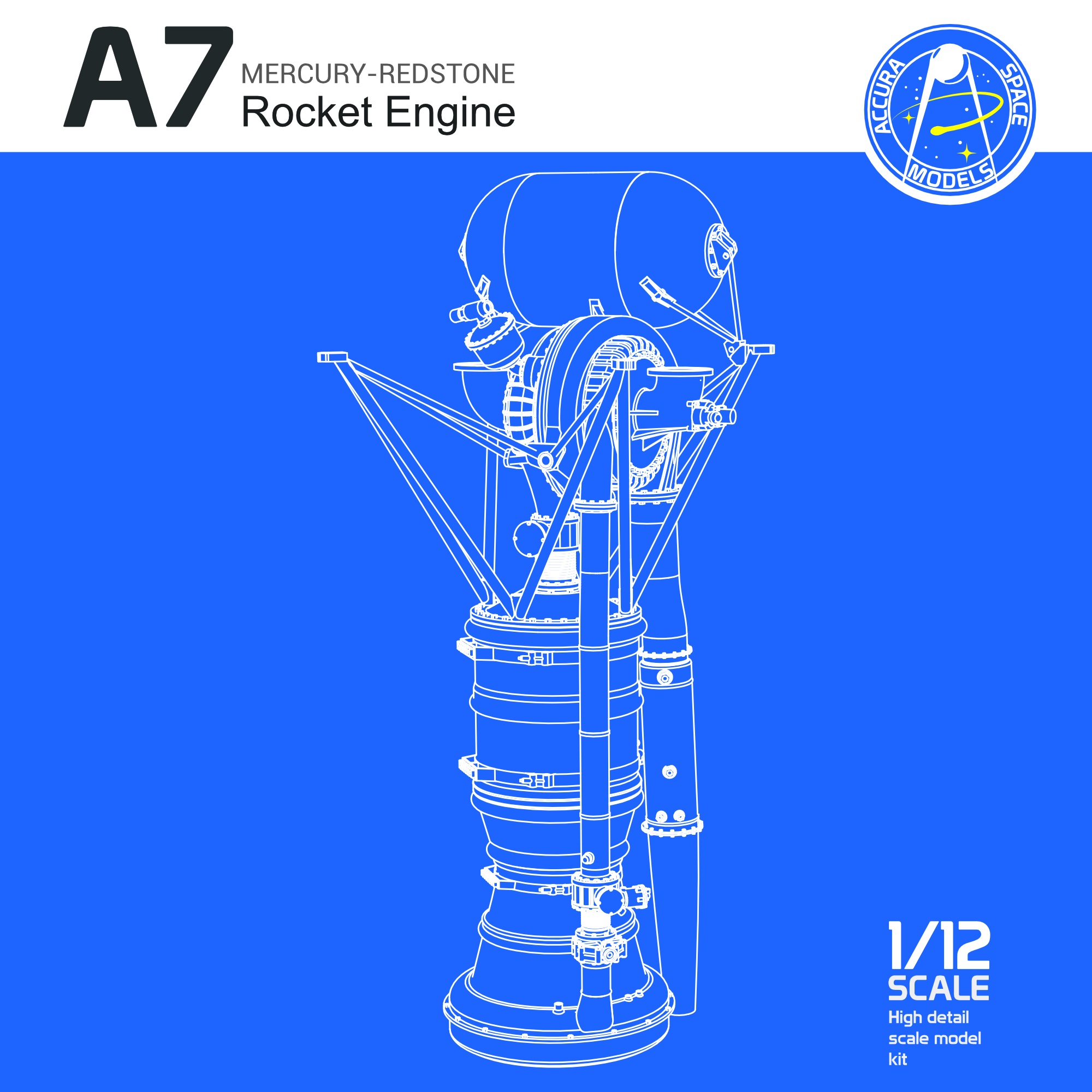 Rocket engine Mercury-Redstone A7 model KIT 1:12 