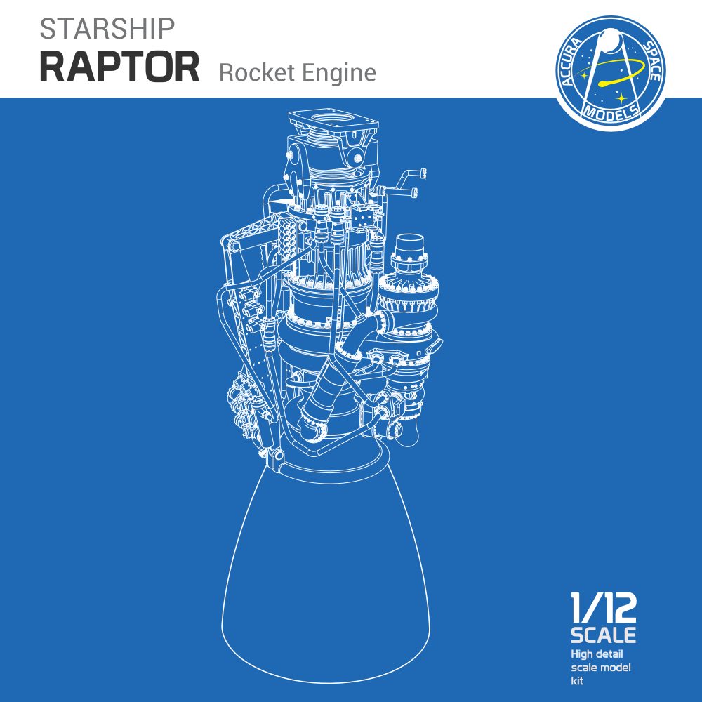 SpaceX Raptor scale model kit 1/12 by Accuraspacemodels